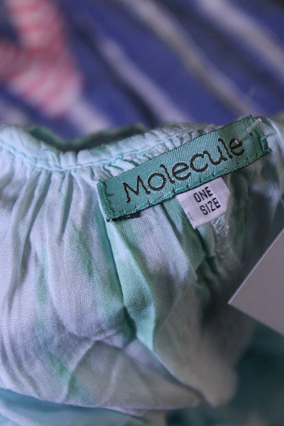 Molecule Womens Green Tie Dye Print Scoop Neck Sleeveless A-Line Dress Size OS