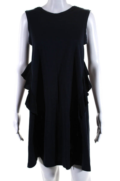 Gilmar Womens Cotton Knit Sleeveless Empire Waist Mini Dress Navy Blue Size 38