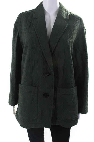 Madewell Women's Collar Long Sleeves Two Button Pockets Jacket Green Size M