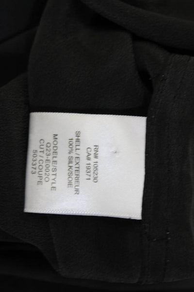 Equipment Femme Womens 100% Silk Beaded Collar Button Down Shirt Gray Size S