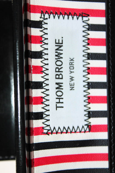 Thom Browne Womens Leather Flap Mrs Thom Gold Tone Top Handle Shoulder Handbag B