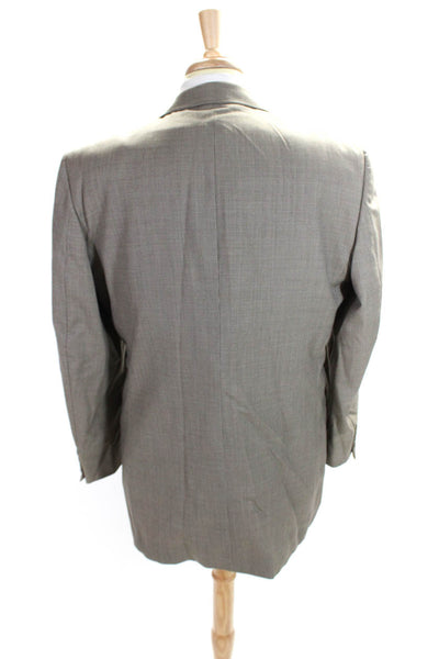 Gianfranco Ruffini Mens Wool Tweed Double Breasted Blazer Jacket Beige Size 42 L