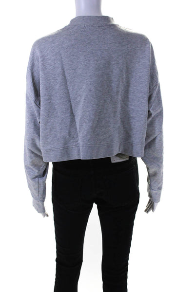 We Wore What Womens Long Sleeve Crew Neck Sweatshirt Gray Cotton Size Large