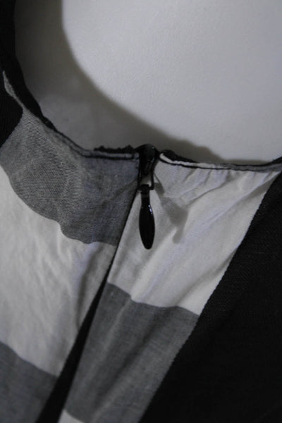 Rag & Bone Women's Round Neck Sleeveless Wrap Mini Dress Black Check Size XXS