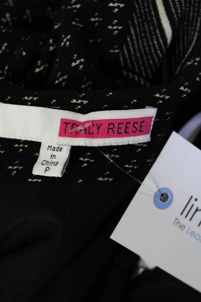 Tracy Reese Women's Round Neck 3/4 Sleeves Bodycon Mini Dress Black Size P