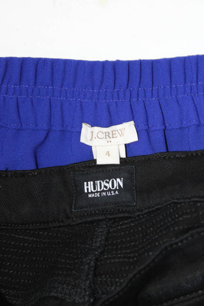 Hudson J Crew Womens Ribbed Buttoned Skinny Pants Skirt Black Size 28 4 Lot 2