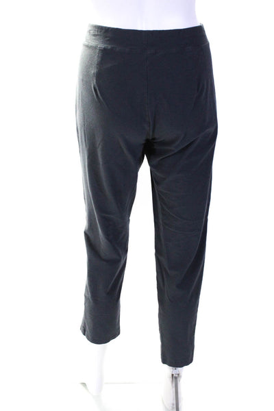 Eileen Fisher Womens Elastic Waistband Straight Leg Knit Pants Gray Size Medium
