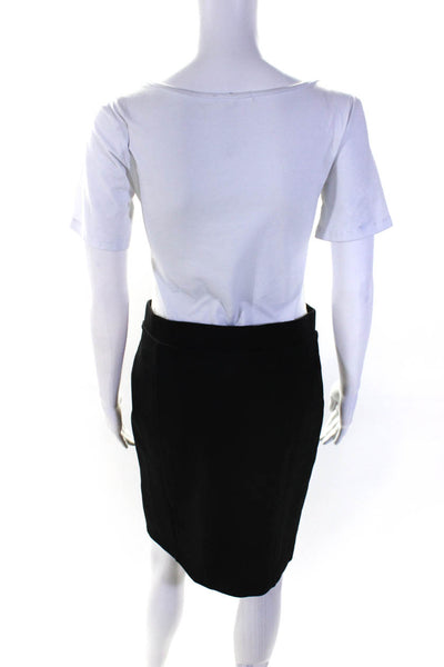 Mario Serrani Women's Lined Knee Length Pencil Skirt Black Size M