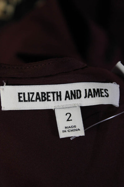 Elizabeth & James Womens Back Zip Cut Out Crew Neck Sheath Dress Red Size 2