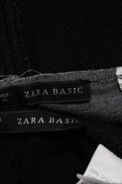 Zara Basic Womens Glitter Zippered Ankle Leggings Pants Black Gray Size S Lot 2