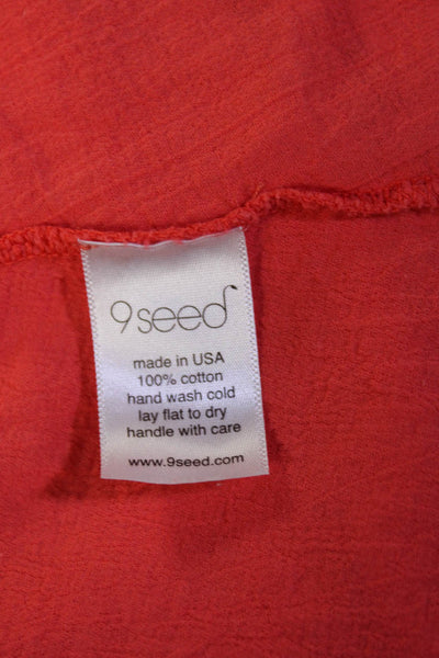 9 Seed Womens Spaghetti Strap Relaxed Tank Blouse Coral Orange Size One Size