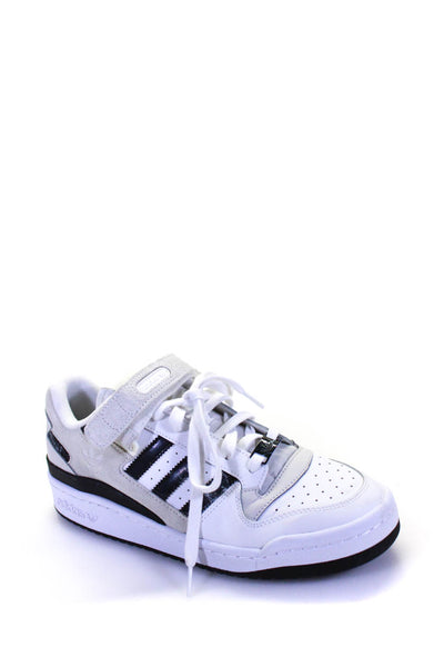 Adidas Mens Leather Lace Up Hook & Loop Low Top Sneakers White Black Size 11