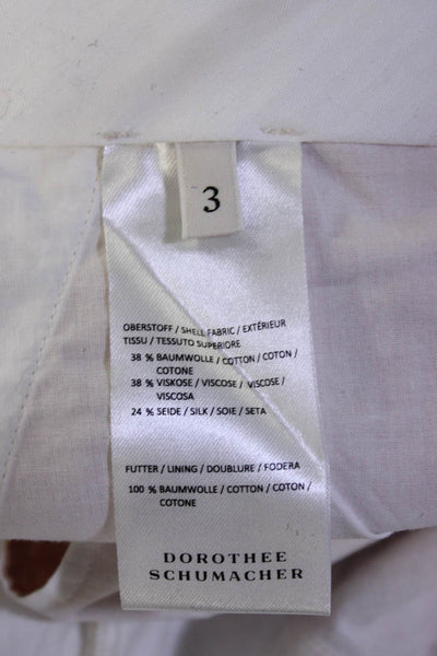 Dorothee Schumacher Womens Tied Neck Floral Tank Blouse Pants Set White Size 2 3