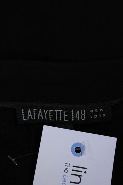 Lafayette 148 New York High Rise Straight Leg Flat Front Slacks Black Size 16