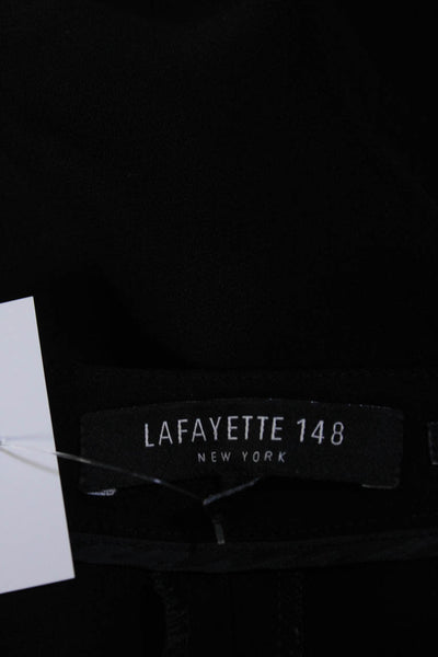 Lafayette 148 New York Women's High Rise Flat Front Tapered Slacks Black Size 18