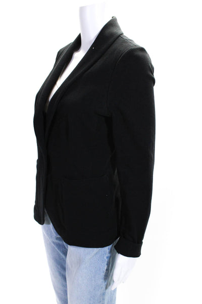 Kinly Womens Unlined Knit One Button Blazer Jacket Black Size Medium