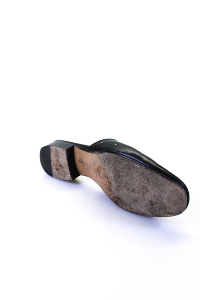 Rag & Bone Womens Studded Leather Round Toe Flat Mules Black Size 38.5 8.5