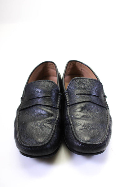 Tods Mens Round Toe Leather Driving Shoes Loafers Black Size 9