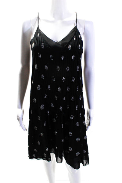 Zara Club Monaco Womens Polka Dot Ruffle Trim Dress Black Size XS 0 Lot 2