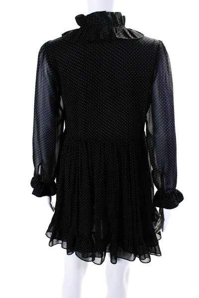 Zara Club Monaco Womens Polka Dot Ruffle Trim Dress Black Size XS 0 Lot 2