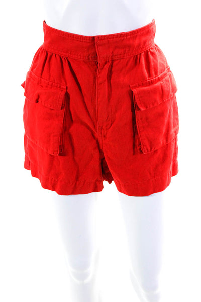 Joie Since 2001 Womens Cotton High-Rise Casual Cargo Shorts Red Size 2