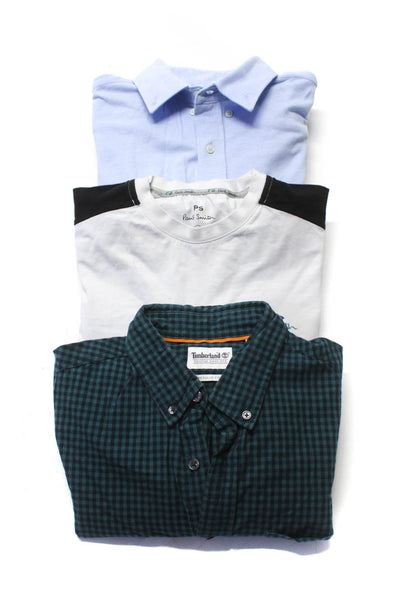 Timberland Zara Paul Smith Mens Button Down Shirts Blue Size Small Medium Lot 3