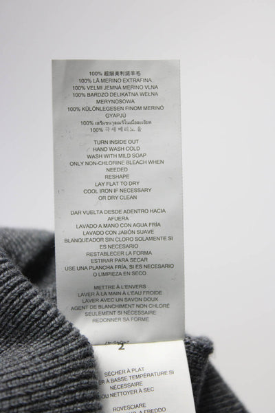 Michael Kors Mens Quarter Zip Turtleneck Pullover Sweater Gray Wool Size Medium