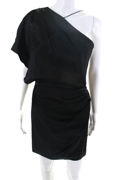 Manning Cartell Womens Woven One Shoulder Above Knee Sheath Dress Black Size 6