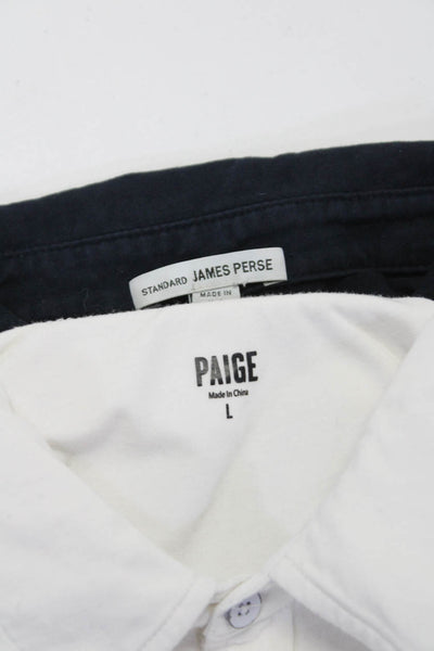 Standard James Perse Paige Mens Shirts Navy Blue White Size 3 Large Lot 2