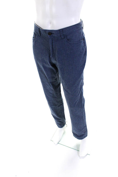 Johnston & Murphy Mens Slim Fit Casual Pants Blue Cotton Size 34