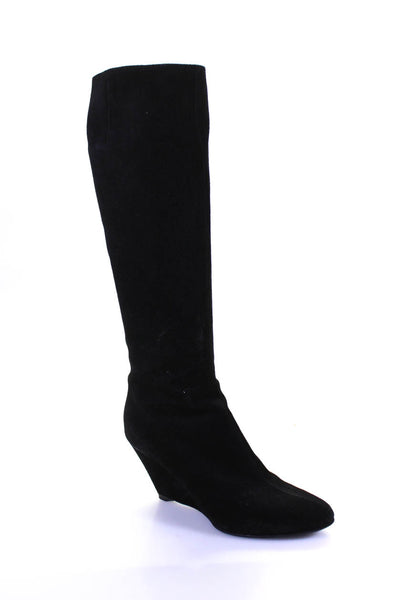 Giuseppe Zanotti Womens Zipped Knee-High Wedge Heels Boots Black Size EUR38.5