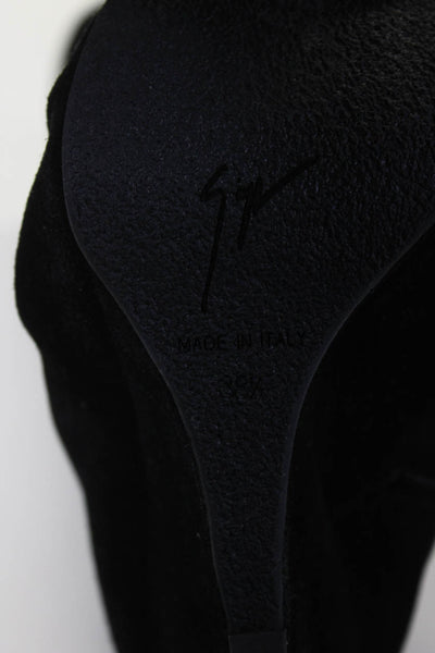 Giuseppe Zanotti Womens Zipped Knee-High Wedge Heels Boots Black Size EUR38.5