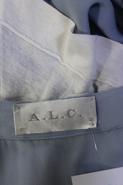ALC Womens Silk Layered Scoop Neck Sleeveless Tank Blouse Blue White Size XS