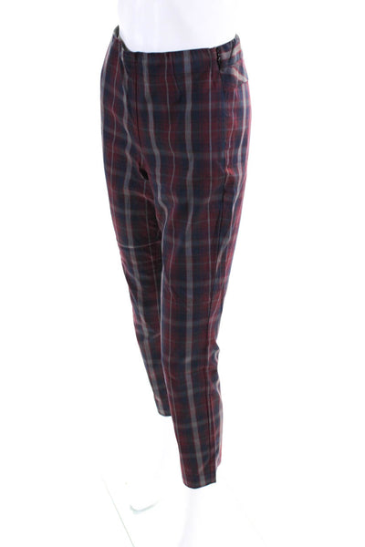 Rag & Bone Women's Zip Closure Flat Front Straight Leg Plaid Pant Size 4