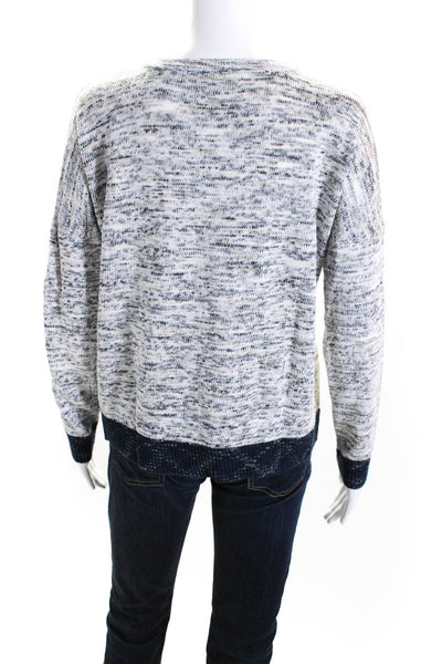 Rag & Bone Womens Long Sleeves V Neck Sweater Navy Blue Cotton Size Extra Small