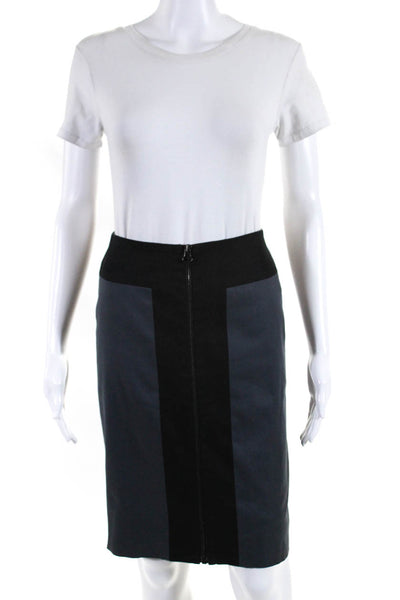 Rag & Bone Womens Zippered Front Knee Length Pencil Skirt Blue Gray Size 26