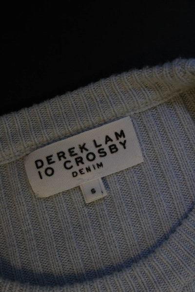 10 Crosby Derek Lam Womens Long Bell Sleeves Sweater Sky Blue Wool Size Small