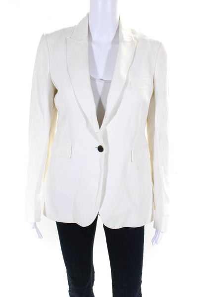 Joseph Womens One Button Notched Collar Long Sleeve Blazer Jacket White Size 42