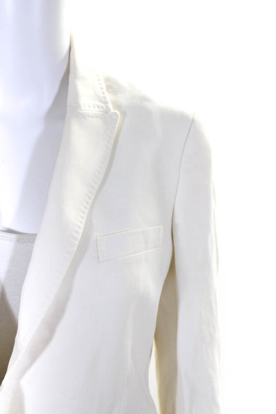 Joseph Womens One Button Notched Collar Long Sleeve Blazer Jacket White Size 42