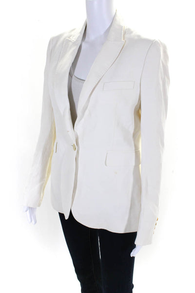 Joseph Womens One Button Notched Collar Long Sleeve Blazer Jacket White Size 42