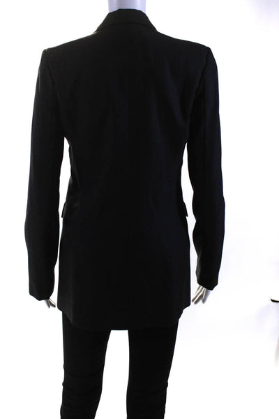 Yaly Couture Womens Collared Three Button Long Sleeved Slim Blazer Black Size M