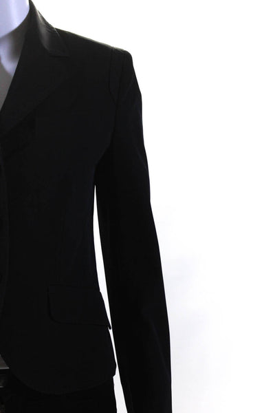 Prada Womens Collared Three Button Long Sleeved Slim Blazer Navy Blue Size 40