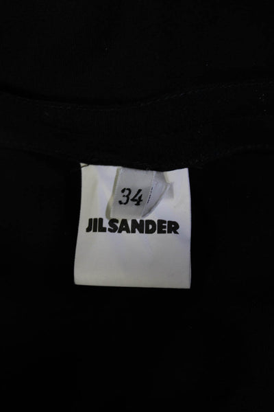Jil Sander Womens Sheer Pleated Zippered Slit Knee Length Skirt Black Size 34