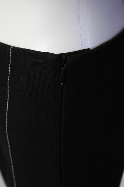 Joseph Womens Mid Rise Flat Front Pin Tuck Skinny Pants Black White Size 34