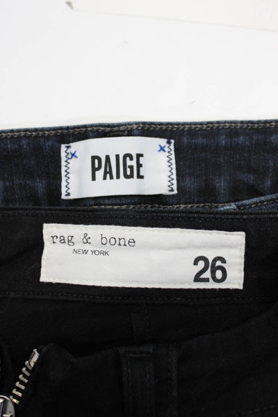 Paige Rag & Bone Jeans Womens Shorts Skinny Jeans Blue Black Size 25 26 Lot 2