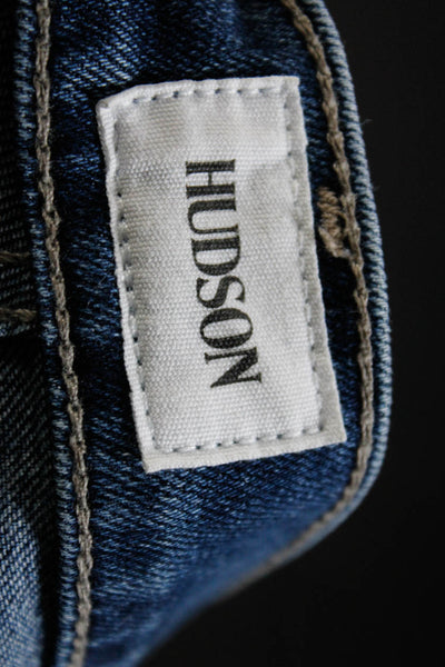 Hudson Women's Midrise Distress Medium Wash Straight Leg Denim Pant Size 26