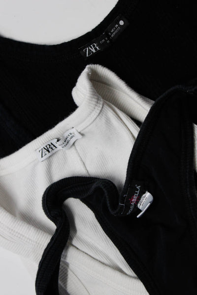 Cosabella Zara Womens Ribbed Knit Tank Tops T-Shirts Black Size S M Lot 3