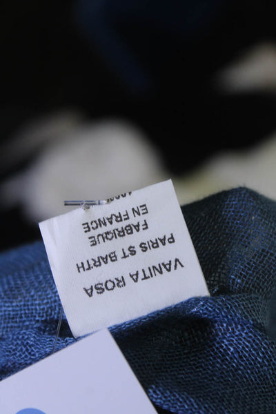 Vanita Rosa Womens Ombre Print Half Sleeve V-Neck Blouse Top White Blue Size S