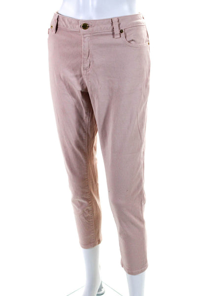 Michael Kors Women's Mid Rise Skinny Leg Pants Pink Size 8