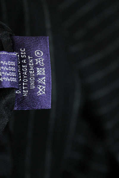 Ralph Lauren Purple Label Womens Wool Pin Striped Pencil Skirt Black Size 10